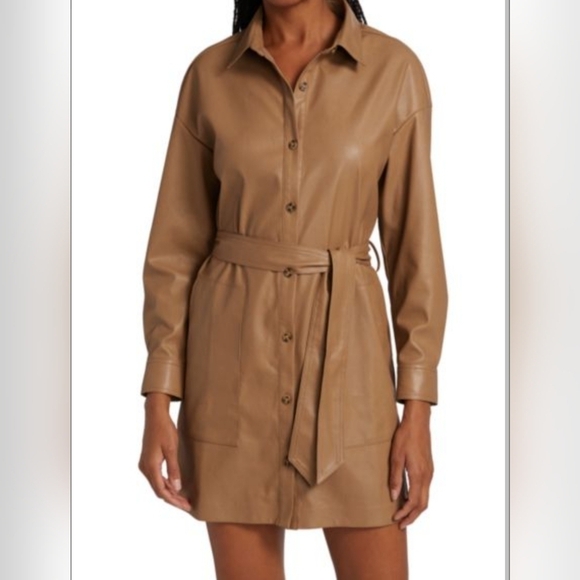 n:PHILANTHROPY Dresses & Skirts - NWT N: Philanthropy Faux Leather Shirt Dress Size Small
